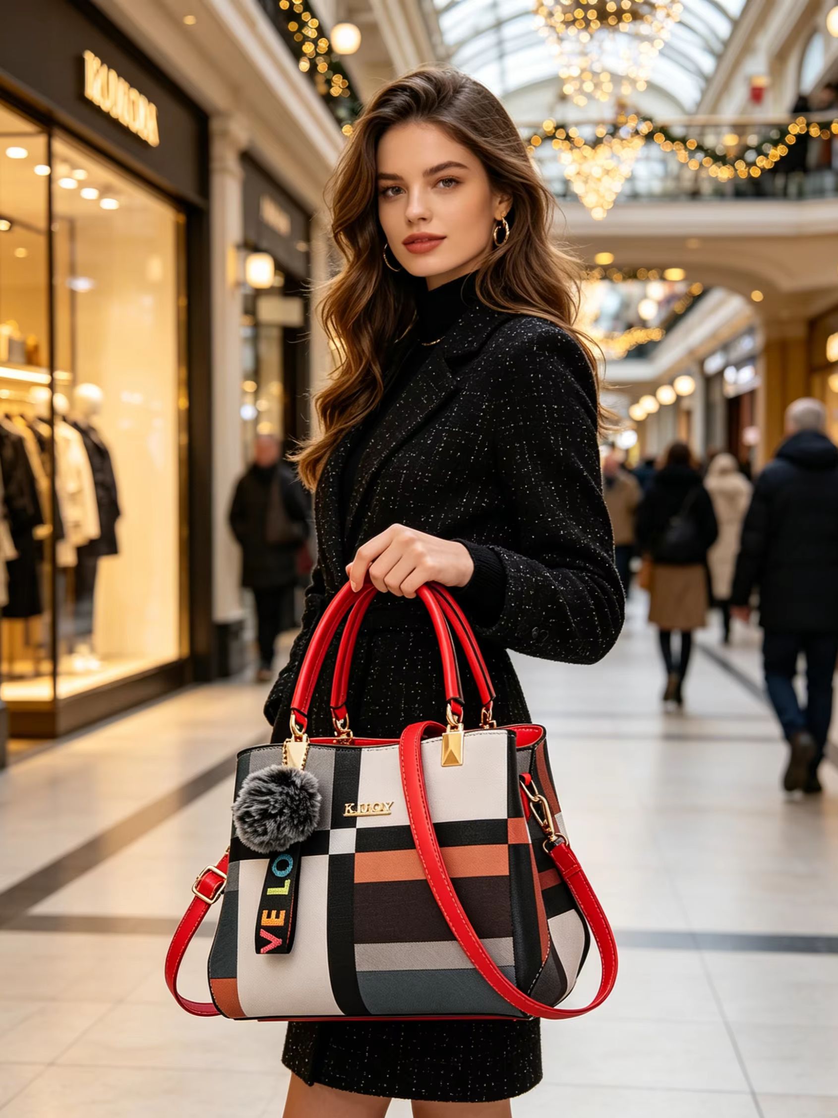 Luxury Bags Storage - Light luxury style patterned tote bag,