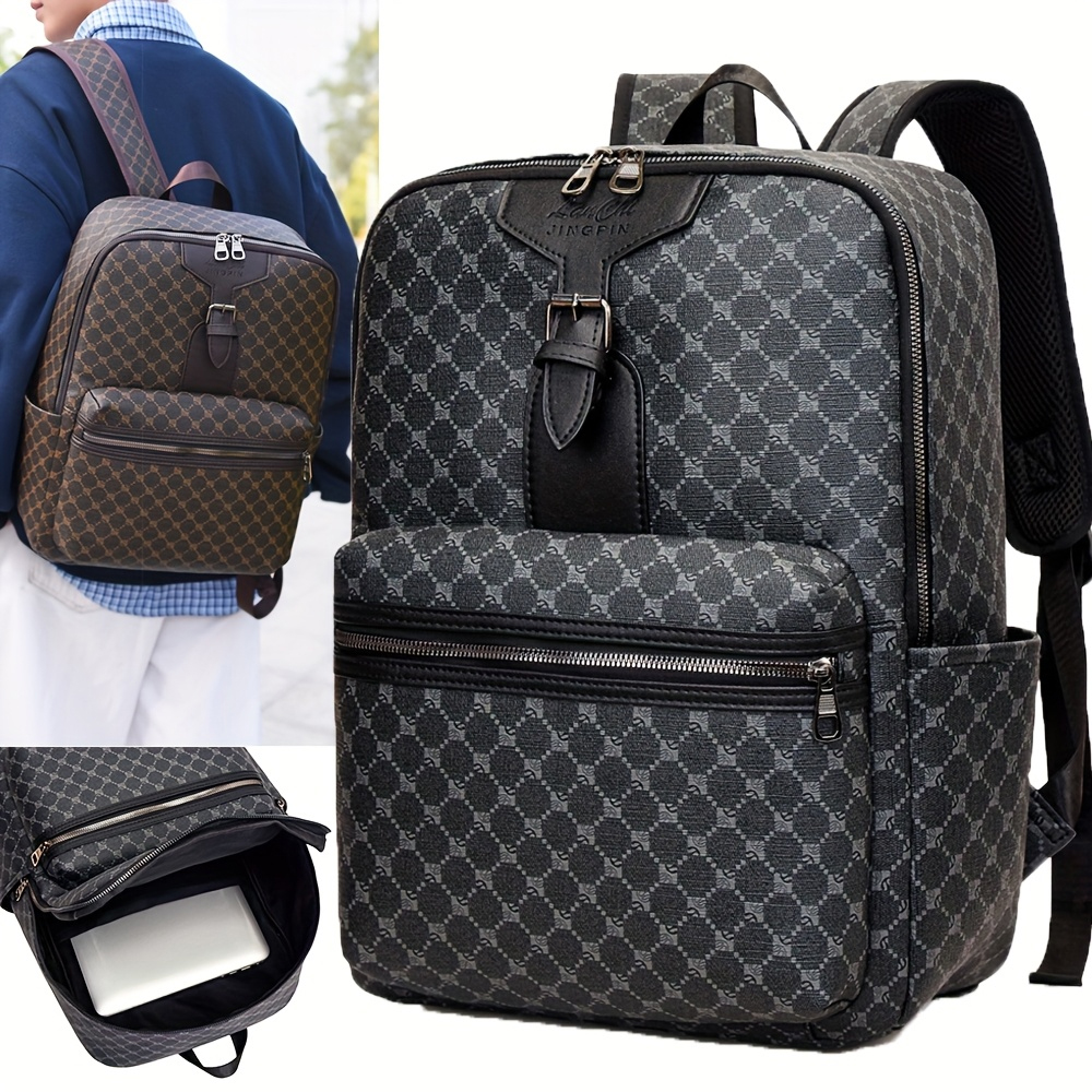 Luxury Bags For Laptop - Luxury Monogram Pattern Laptop Backpack, Large