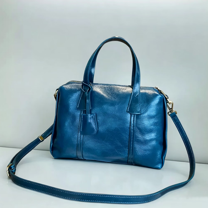 Luxury Y2K Bags - Vintage Real Leather Handbag For Women