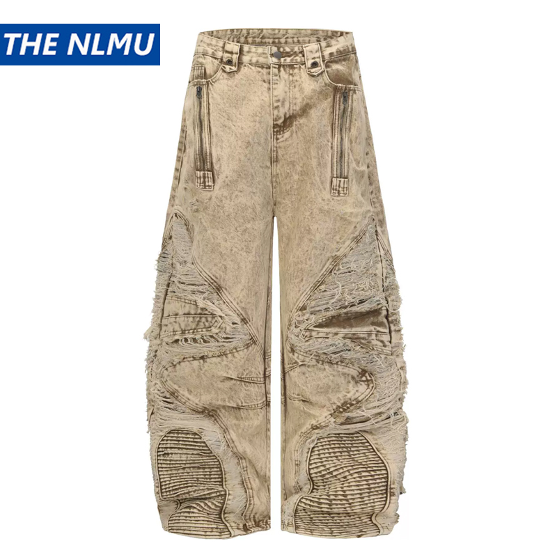 Luxury Bags Denim - Unisex Vintage Wash Baggy Jeans Men