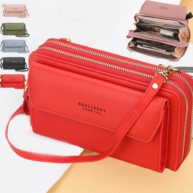 Wristlet Wallet Zipper - Women Long Wallet Korean Version Crossbody