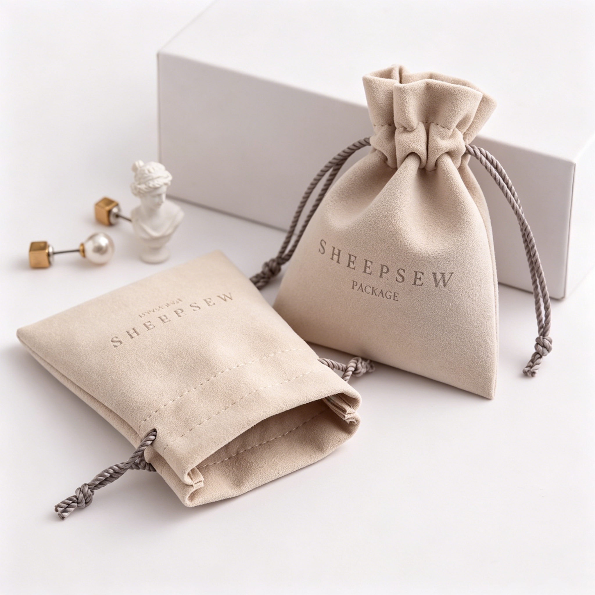 Luxury Bags For School - SHEEPSEW 12x10cm Customized Logo Luxury Microfiber