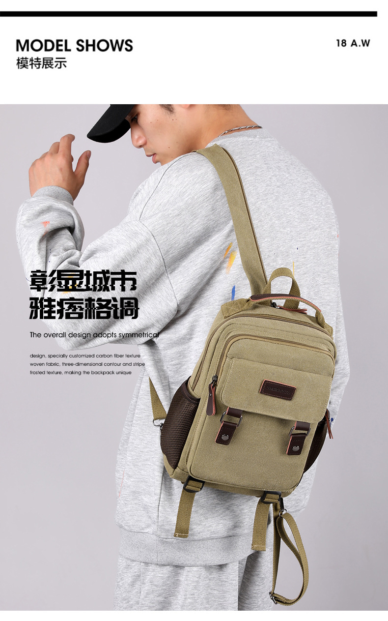 Shoulder Bag Slouchy - New Canvas Chest Bag Men Large