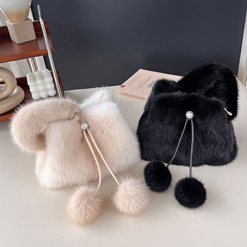 Y2K Real Mink Fur Handbag Wome - Luxury Y2K Bags incelemesi ve fiyatı