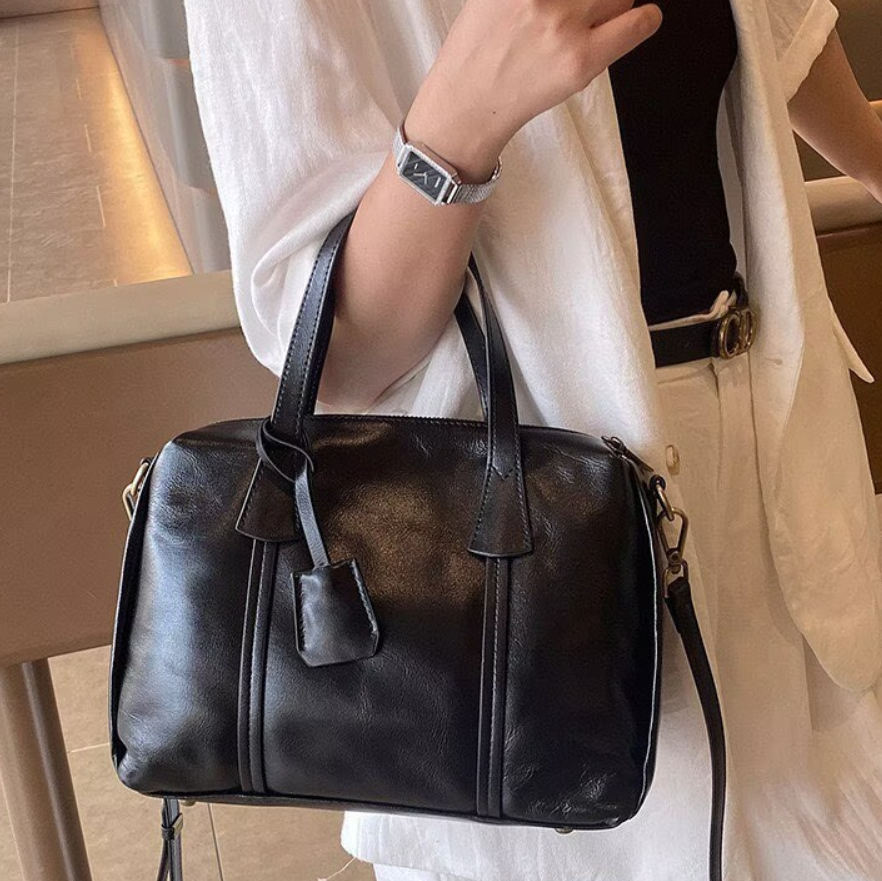 Vintage Real Leather Handbag F - Luxury Y2K Bags incelemesi ve fiyatı