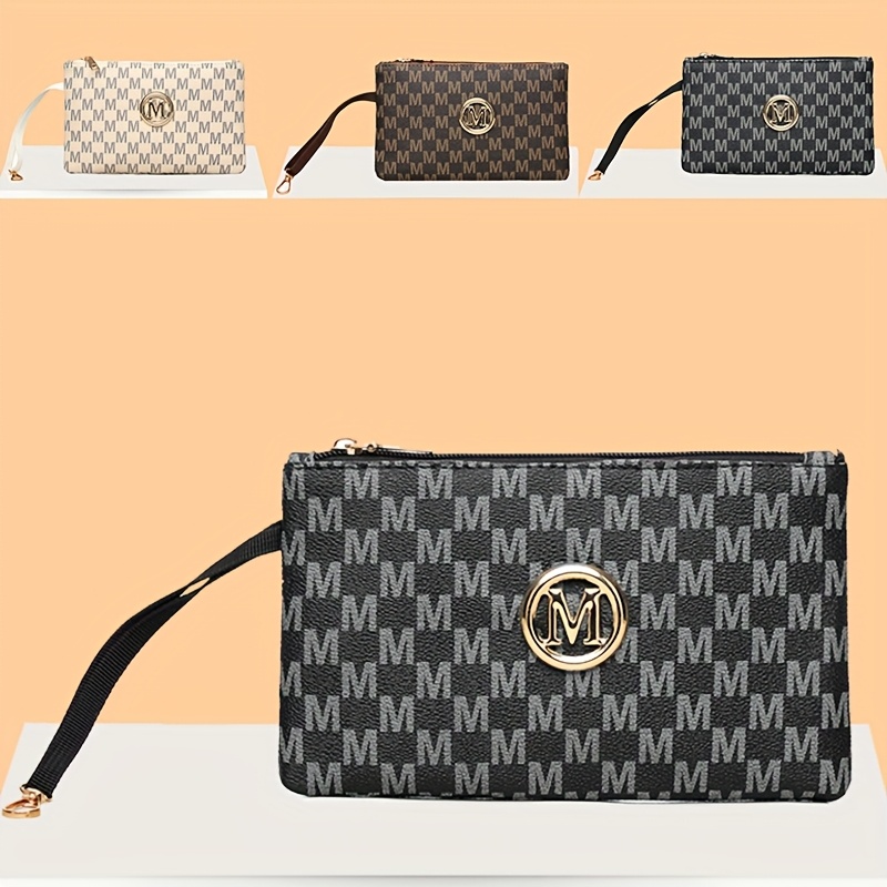 Vintage letter print women's c - Wristlet Wallet Zipper incelemesi ve fiyatı