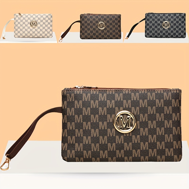 Vintage letter print women's c - Wristlet Wallet Zipper incelemesi ve fiyatı