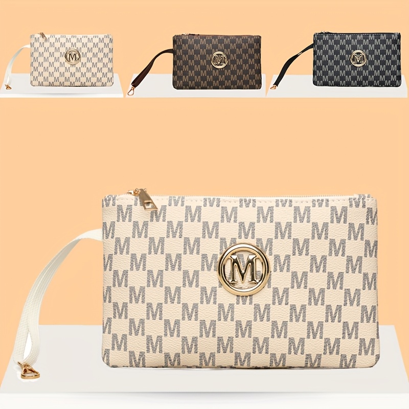 Vintage letter print women's c - Wristlet Wallet Zipper incelemesi ve fiyatı