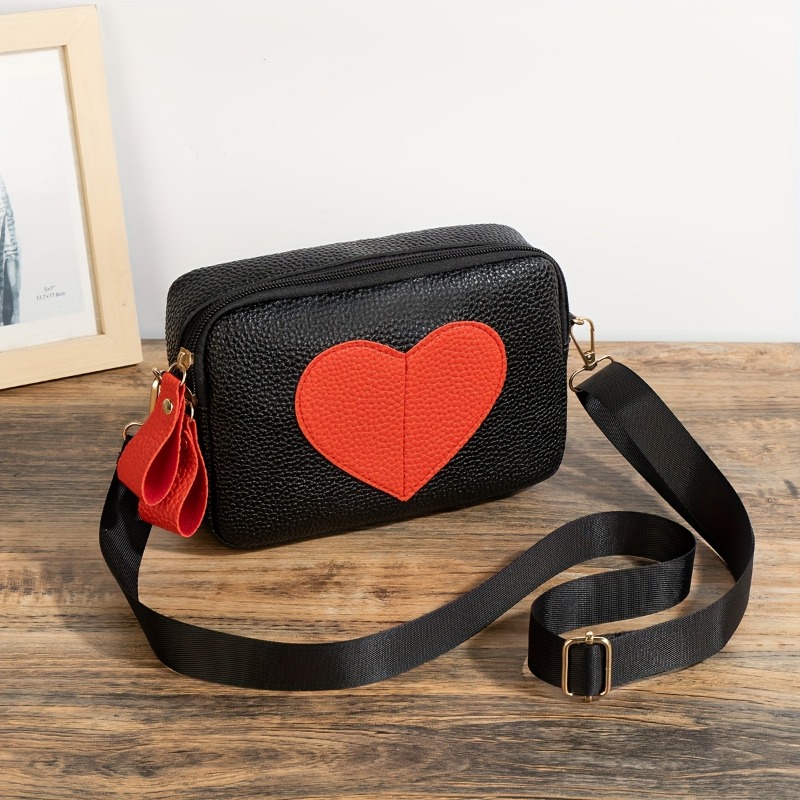 Lychee Pattern Heart-Shaped Cr - Wristlet Wallet Zipper incelemesi ve fiyatı