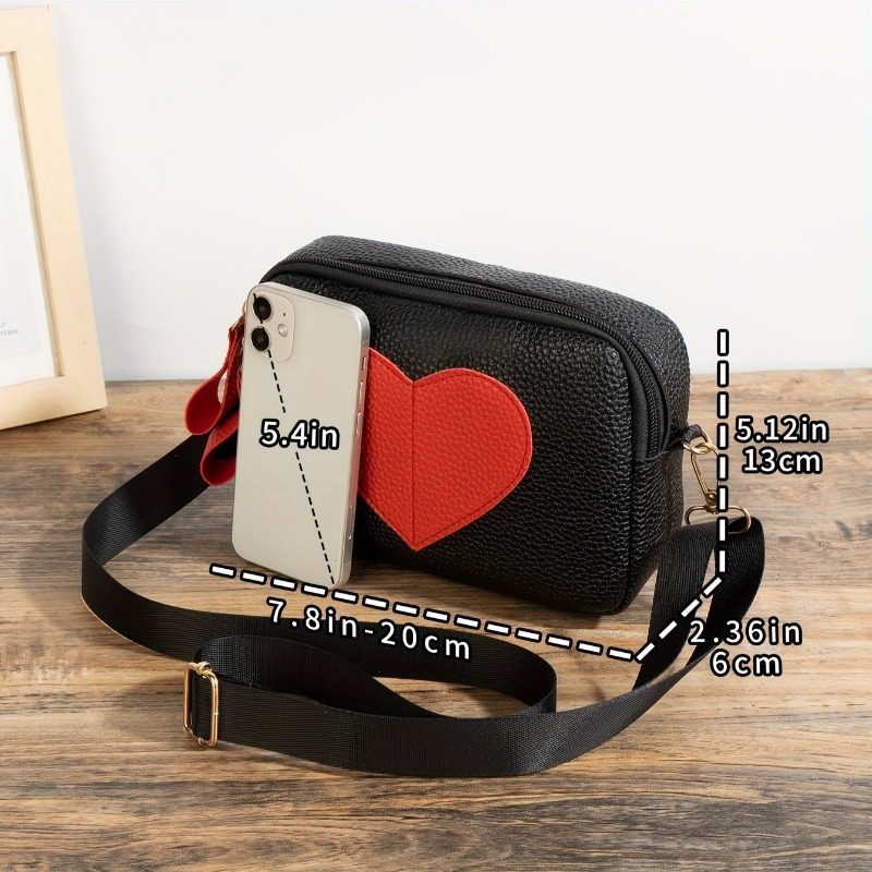 Lychee Pattern Heart-Shaped Cr - Wristlet Wallet Zipper incelemesi ve fiyatı