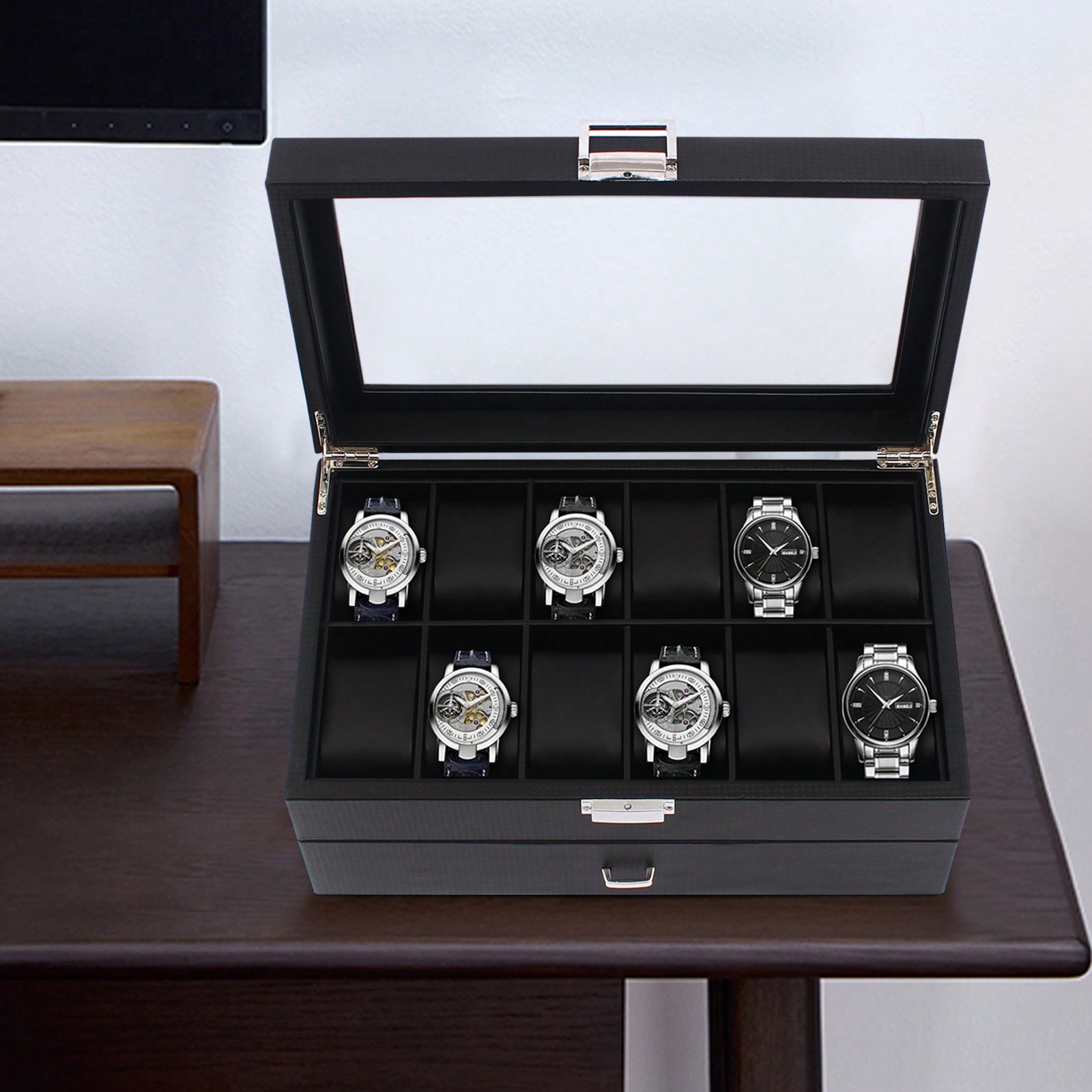 24 Slot Men Watch Display Case - Luxury Bags Storage incelemesi ve fiyatı