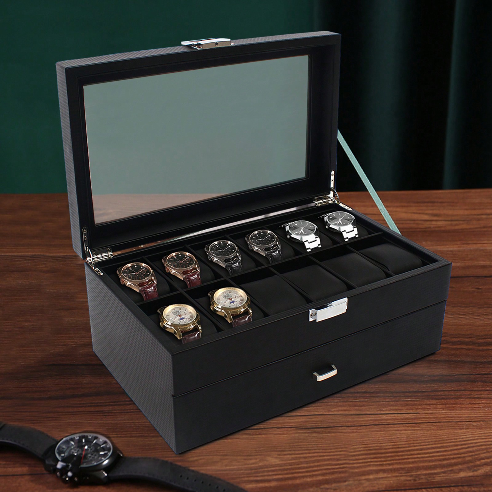 24 Slot Men Watch Display Case - Luxury Bags Storage incelemesi ve fiyatı