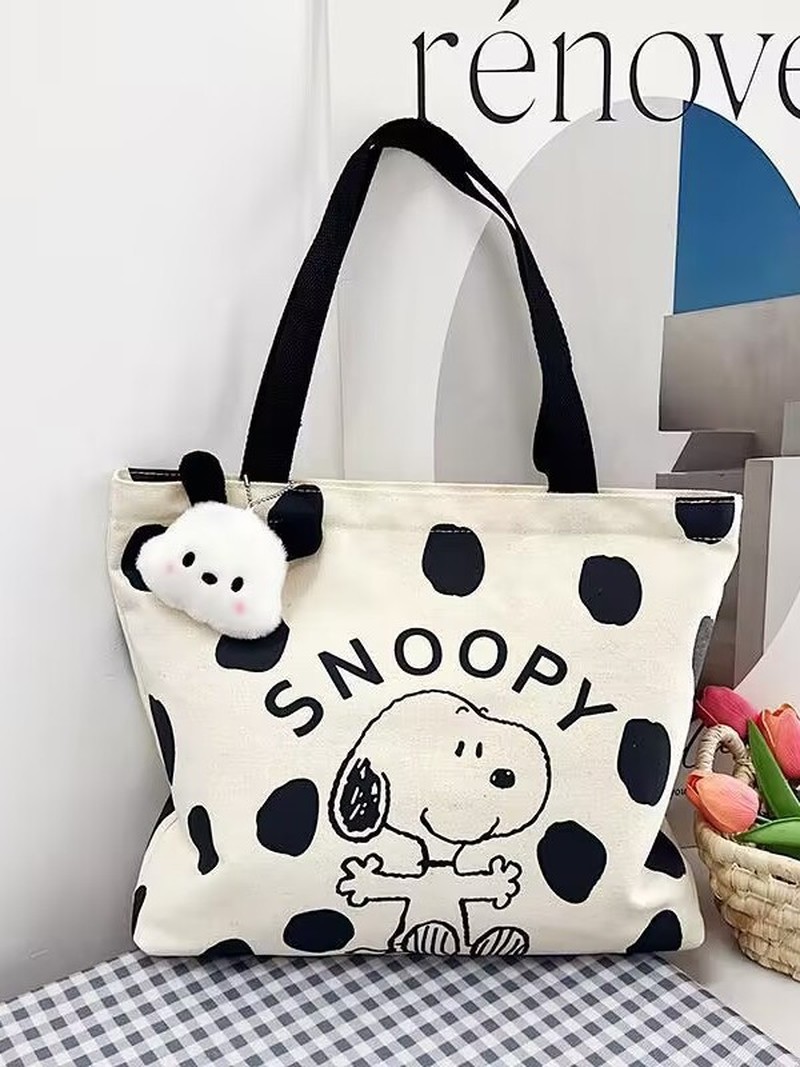 Cartoon Snoopy Canvas Shoulder - Shoulder Bag Slouchy incelemesi ve fiyatı