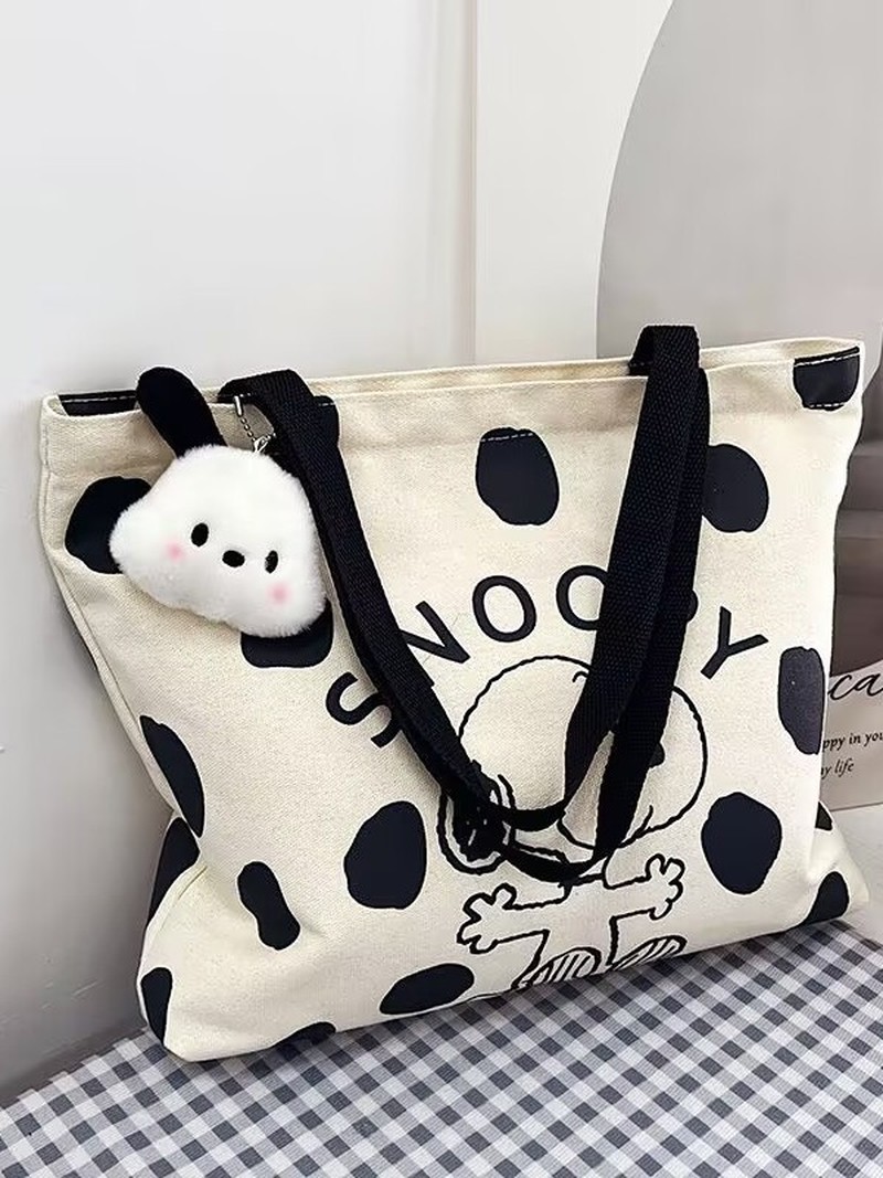 Cartoon Snoopy Canvas Shoulder - Shoulder Bag Slouchy incelemesi ve fiyatı