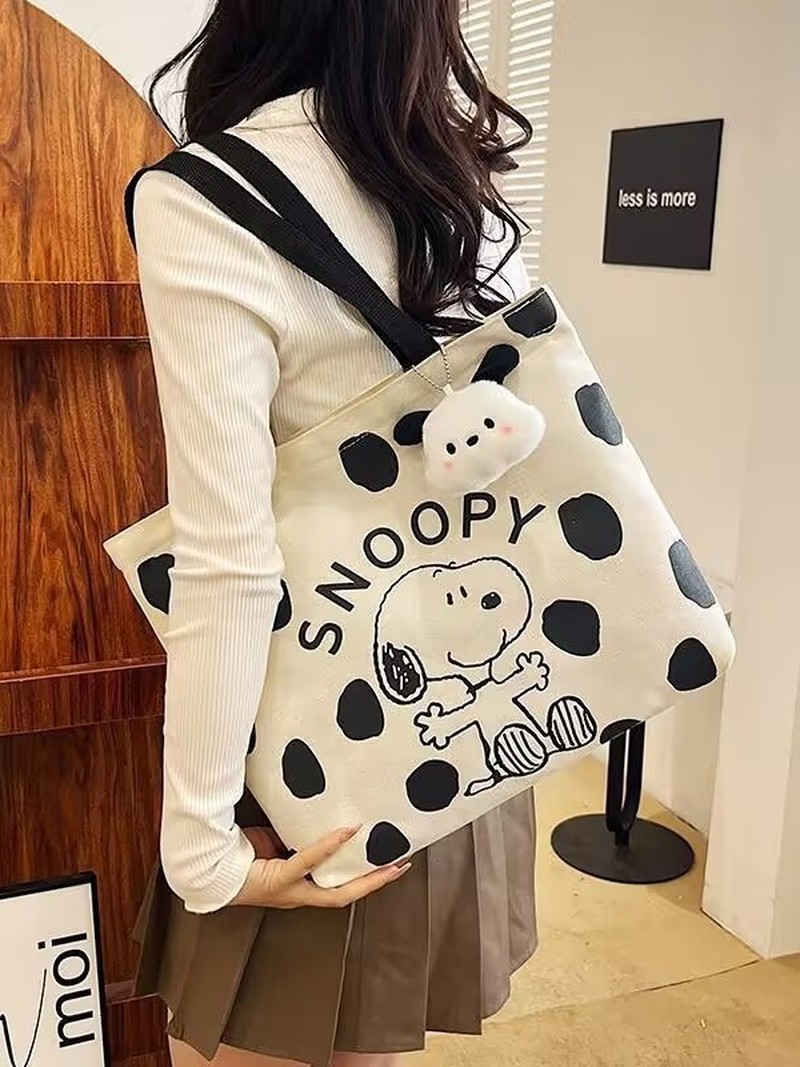 Cartoon Snoopy Canvas Shoulder - Shoulder Bag Slouchy incelemesi ve fiyatı