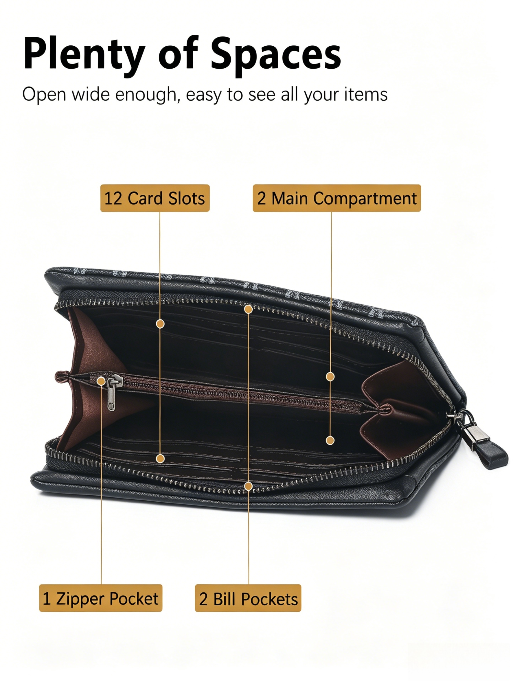 Men's Long Wristlet Wallet, La - Wristlet Wallet Zipper incelemesi ve fiyatı