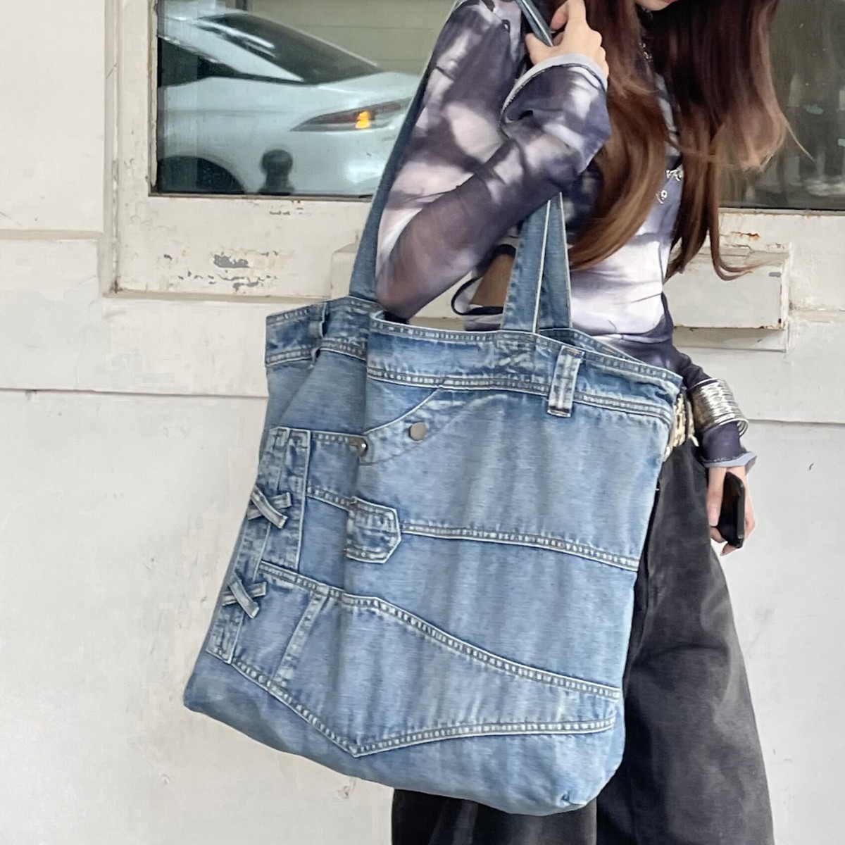 Washed Denim Women handbag Cow - Luxury Bags Denim incelemesi ve fiyatı