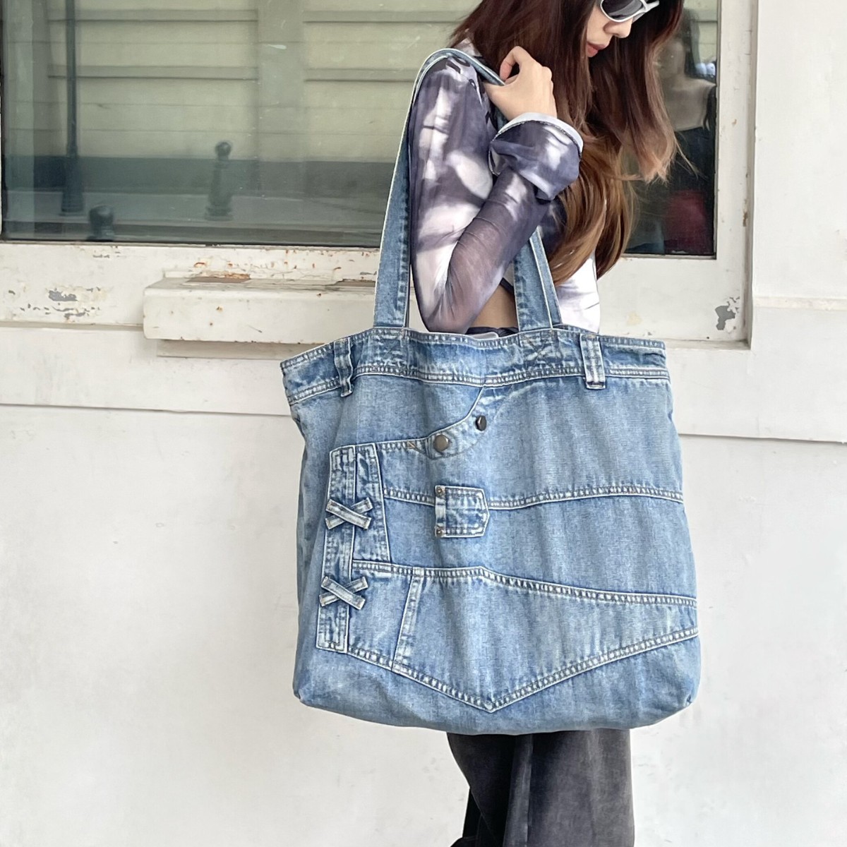 Washed Denim Women handbag Cow - Luxury Bags Denim incelemesi ve fiyatı