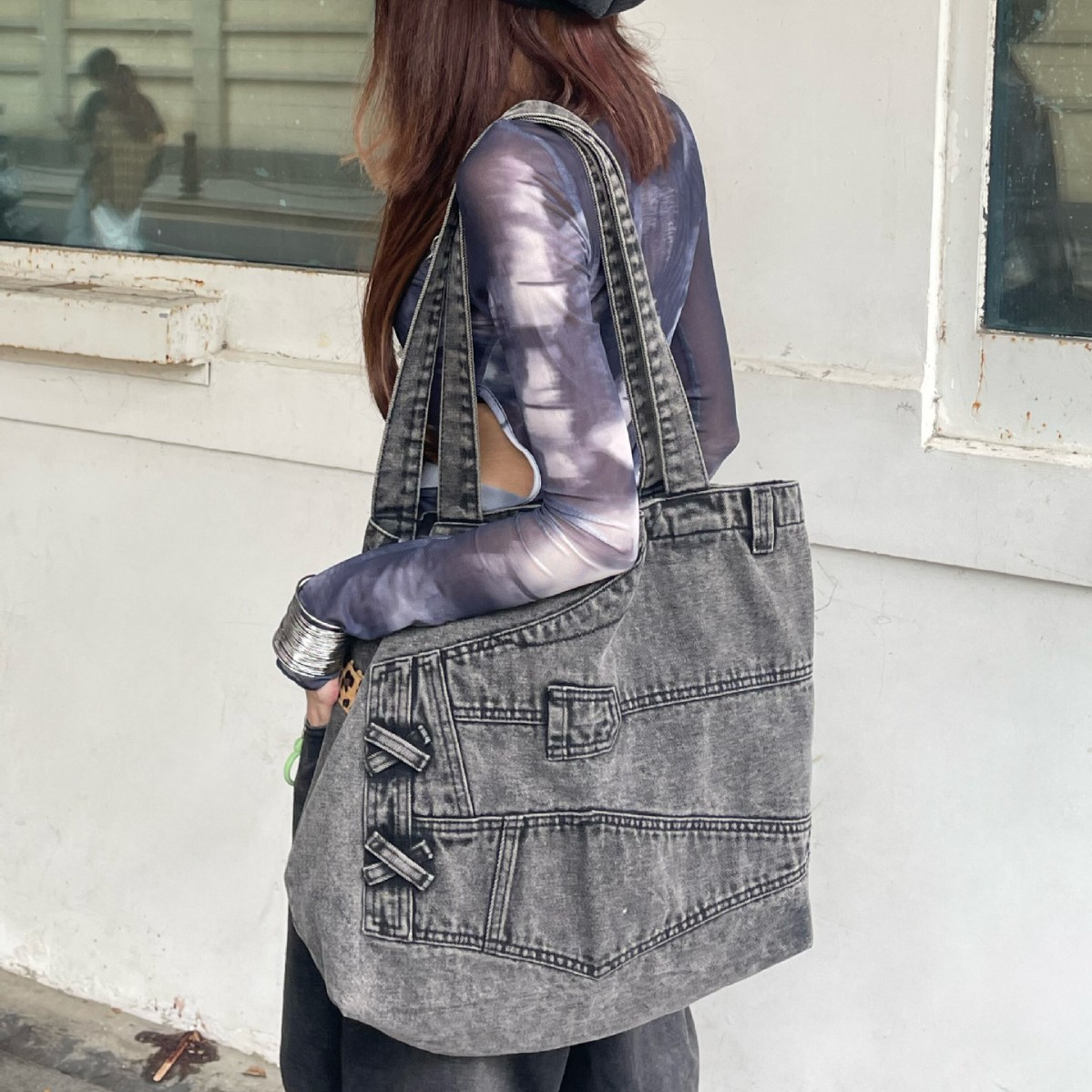 Washed Denim Women handbag Cow - Luxury Bags Denim incelemesi ve fiyatı