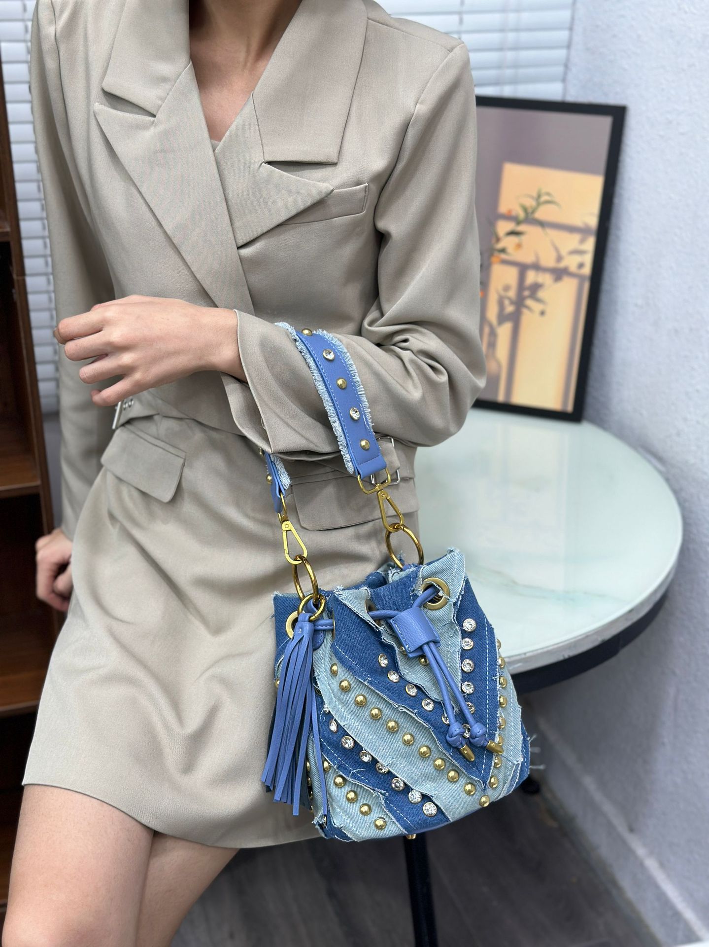 Light Luxury Fashionable Diamo - Luxury Bags Denim incelemesi ve fiyatı