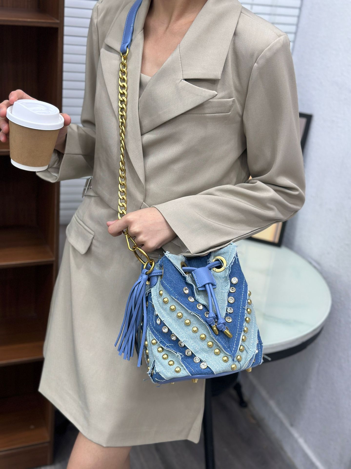 Light Luxury Fashionable Diamo - Luxury Bags Denim incelemesi ve fiyatı