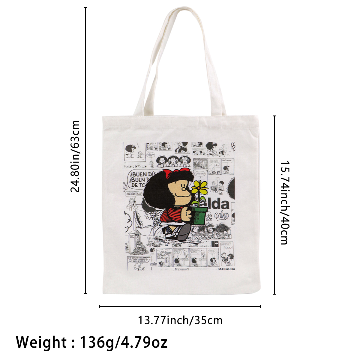 Fashion Canvas Tote Bag Women  - Shoulder Bag Slouchy incelemesi ve fiyatı