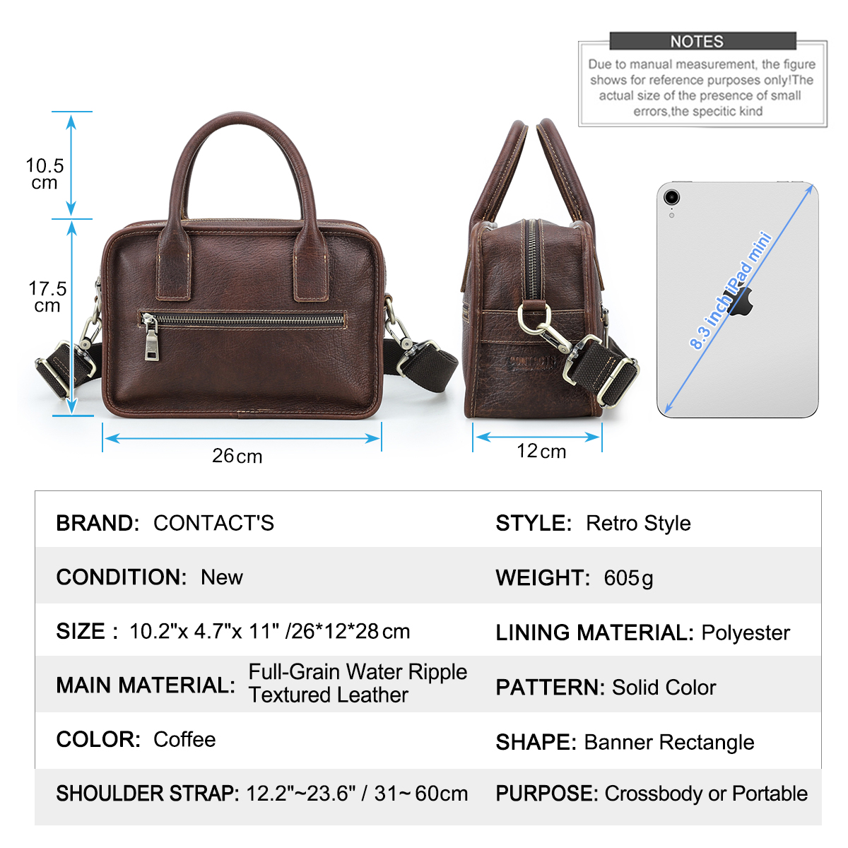 CONTACT'S Genuine Leather Men  - Luxury Bags Sling incelemesi ve fiyatı