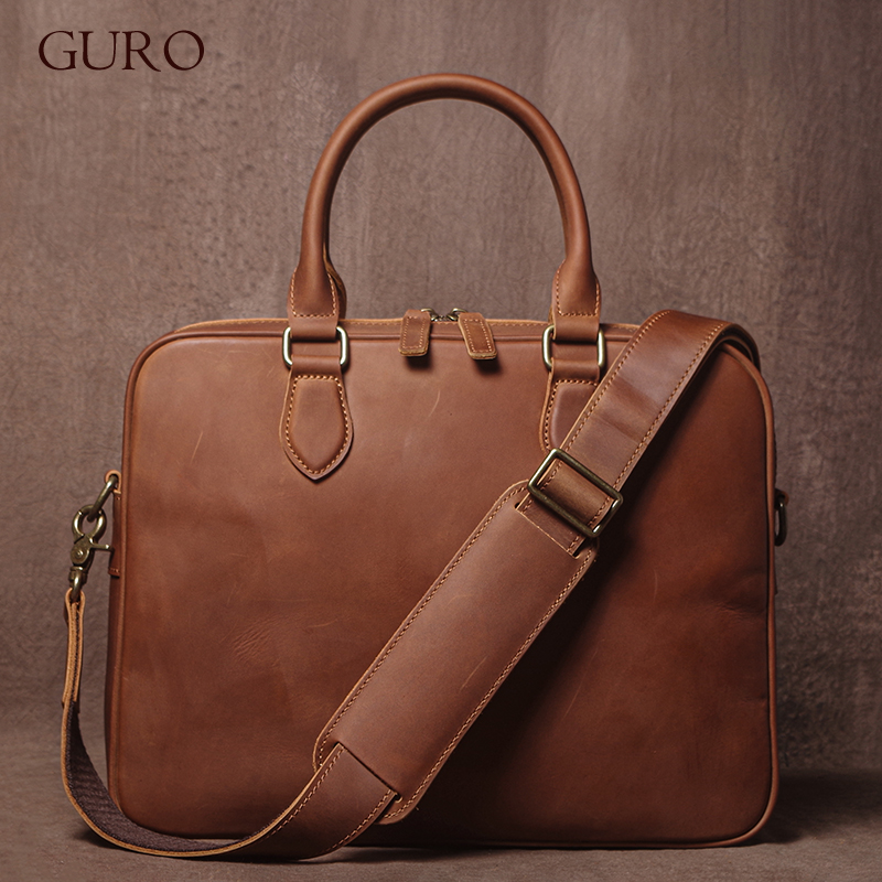 GURO Men Crazy Horse Cowhide B - Luxury Bags For Laptop incelemesi ve fiyatı