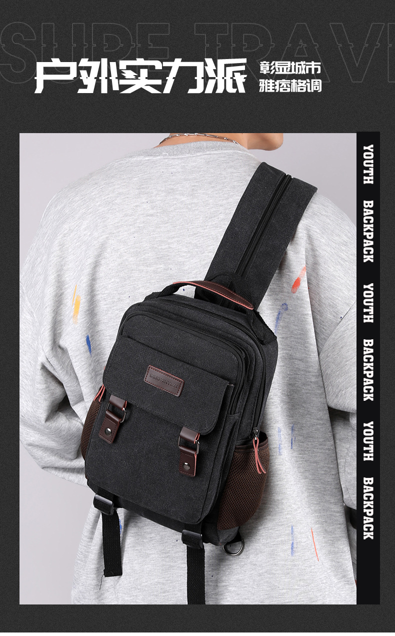 New Canvas Chest Bag Men Large - Shoulder Bag Slouchy incelemesi ve fiyatı
