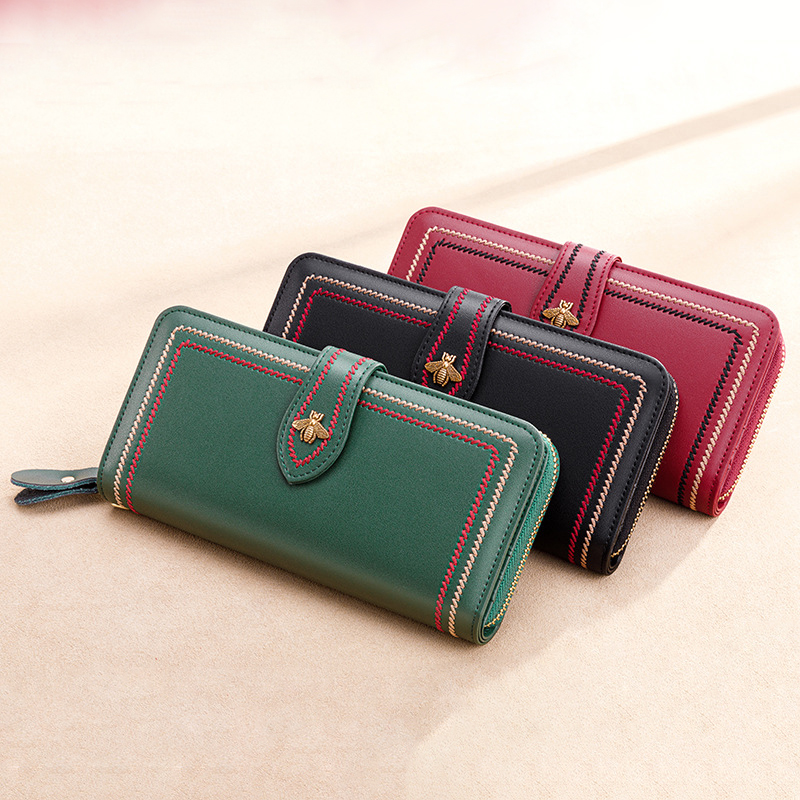 Genuine Leather Wallets Women  - Wristlet Wallet Zipper incelemesi ve fiyatı