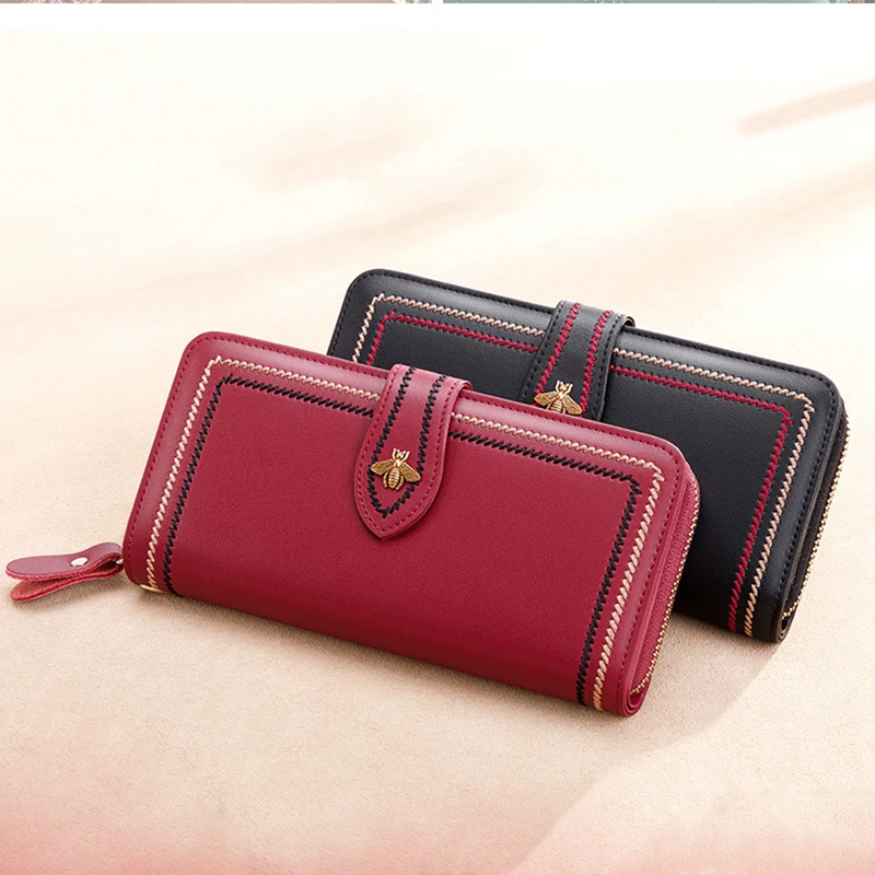 Genuine Leather Wallets Women  - Wristlet Wallet Zipper incelemesi ve fiyatı