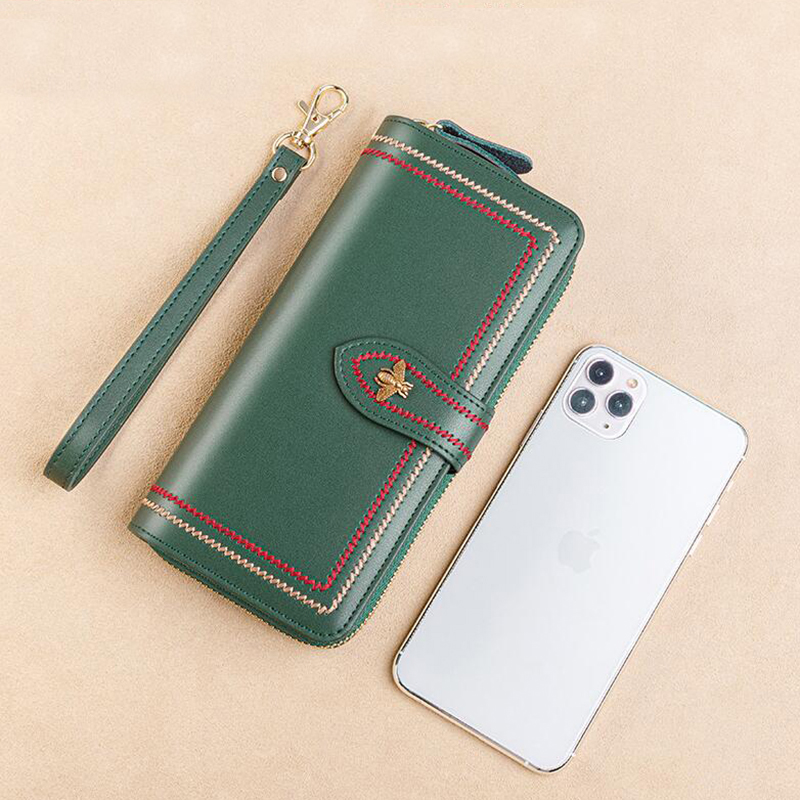Genuine Leather Wallets Women  - Wristlet Wallet Zipper incelemesi ve fiyatı